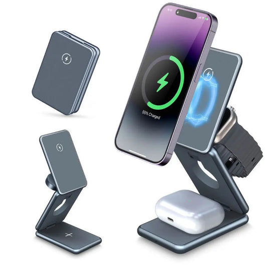 3 In 1 Magnetic Wireless Fast Charging Dock Station - BrandifyBay