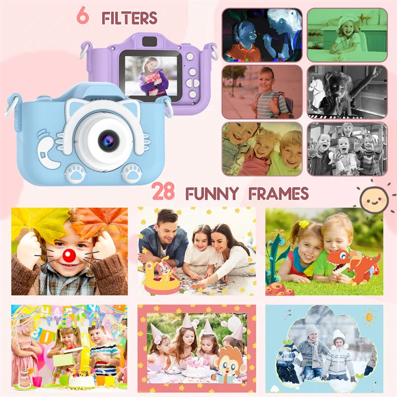 KittySnap- Mini Kids Digital Camera 1080P HD 2 inch for boys and girls - BrandifyBay