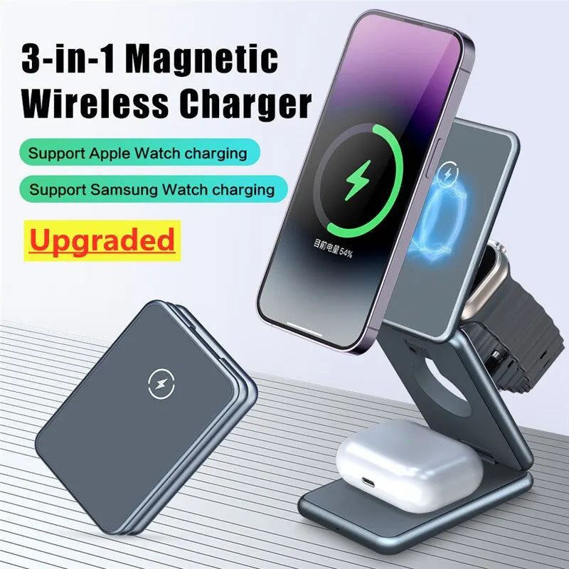 3 In 1 Magnetic Wireless Fast Charging Dock Station - BrandifyBay