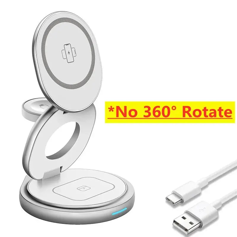 3 In 1 Rotating Foldable Magnetic Wireless Charger - BrandifyBay