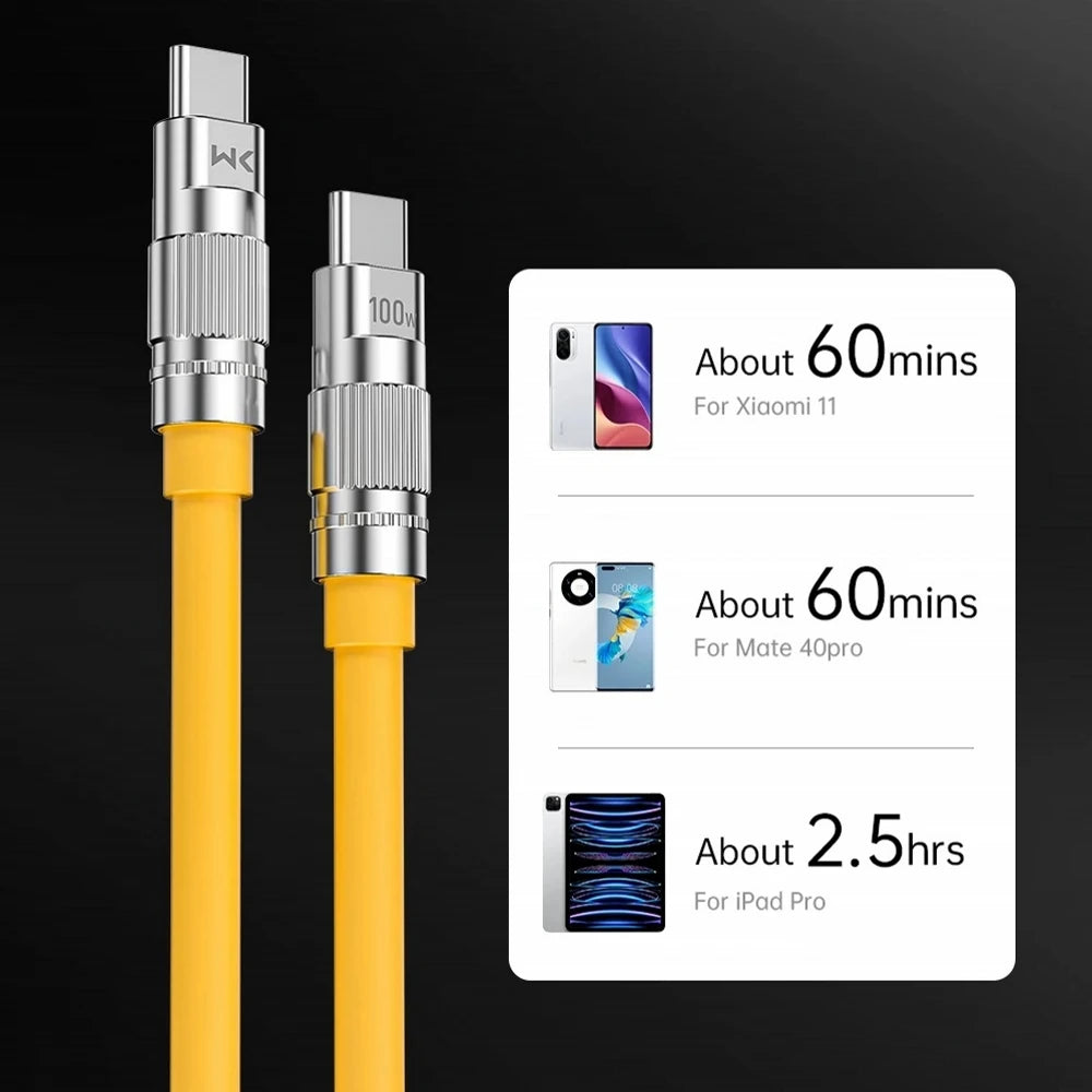 100W Fast Charging Lightning Liquid Silicone Cable - BrandifyBay