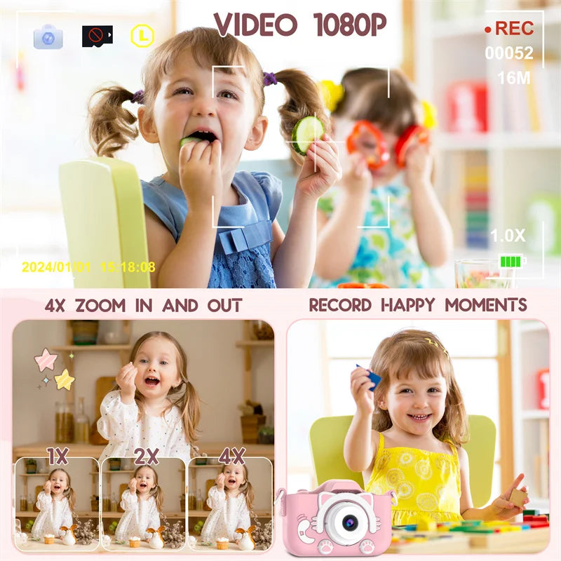 KittySnap- Mini Kids Digital Camera 1080P HD 2 inch for boys and girls - BrandifyBay