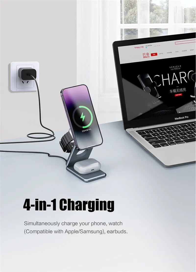 3 In 1 Magnetic Wireless Fast Charging Dock Station - BrandifyBay