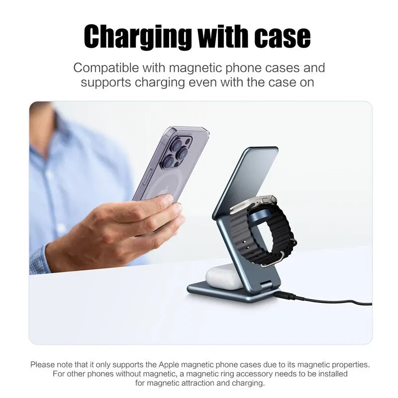 3 In 1 Magnetic Wireless Fast Charging Dock Station - BrandifyBay