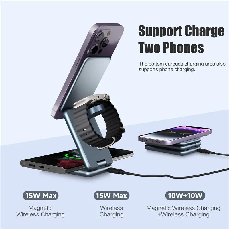 3 In 1 Magnetic Wireless Fast Charging Dock Station - BrandifyBay