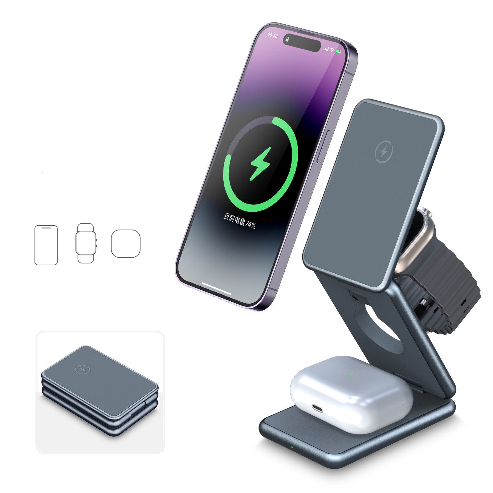 3 In 1 Magnetic Wireless Fast Charging Dock Station - BrandifyBay